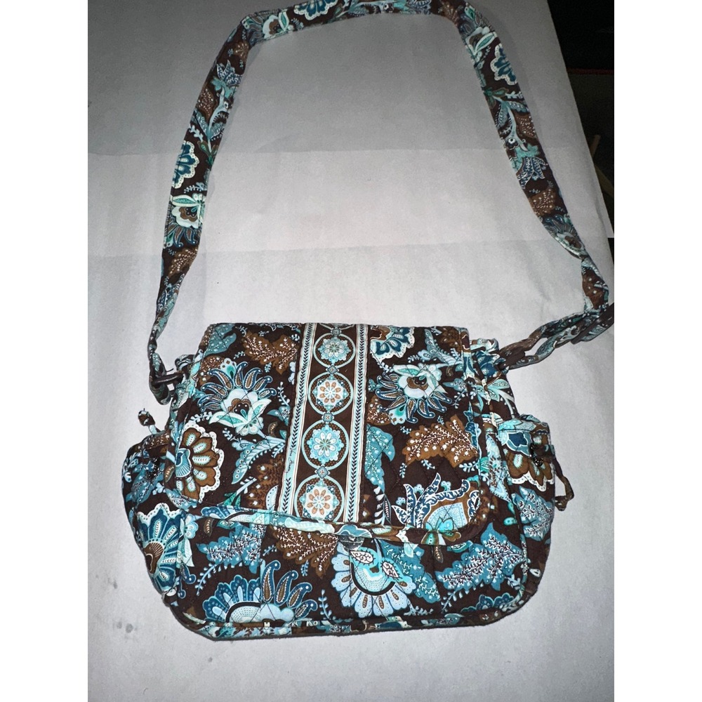 Vera Bradley Java Blue Hipster Crossbody Bag Quilted Floral Paisley Messenger